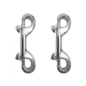 Amadget 824007373741 2 Pcs 316 Stainless Steel Double Ended Bolt Snap Hook Boat Marine Grade Div Inch