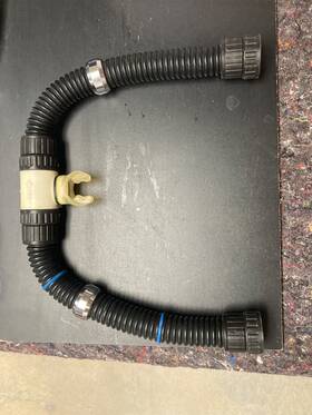 Rb160 Ambient Diving Silentdiving/ap Old Style Rebreather Mouthpiece With Convoluted Hoses