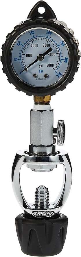 Sctcy-01 Aqua Edge Scuba Choice Diving Yoke Tank Pressure Checker 5000 Psi 350 Bar