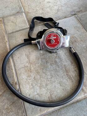 10222 Aqua Lung Vintage Calypso Cousteau Gagnan Scuba Regulator Model With Hose