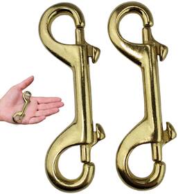 Ss316 Aquatic Hunt 658238551940 2 Pack - Marine Grade 4 Inch 10cm Double Ended Solid Brass Clips With S