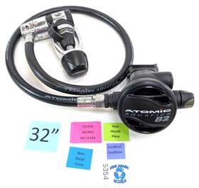 5354 Atomic Aquatics B2 1st And 2nd Stage Yoke Regulator Set Scuba Diving Adjustable