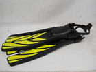 Atomic Aquatics Split Fins Large Black Yellow Adjustable Open Heel