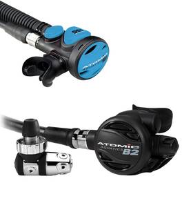 At-03-0027-7p-14-0003-3p Atomic Aquatics B2 Regulator Din Sealed Black With Ss1 Safe Second Stainless