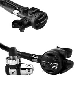 At-03-0090-4p-14-0101-3p Atomic Aquatics Z3 Regulator Din Set With Ss1 Safe Second Titanium Black
