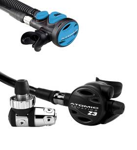 At-03-0090-7p-14-0003-3p Atomic Aquatics Z3 Regulator Din Sealed Black With Ss1 Safe Second Stainless