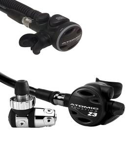 At-03-0090-7p-14-0101-3p Atomic Aquatics Z3 Regulator Din Sealed Set With Ss1 Safe Second Titanium Black