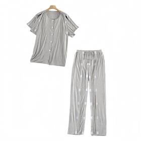 Hlf05-04 Aylashine Unisex Bedridden Patient Clothing Easy To Wear And Take Off Modal For Bedrid