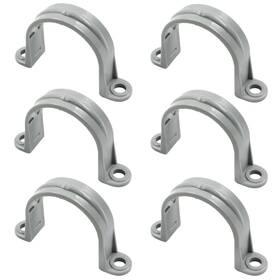 Jr230707009 Bonsicoky 6 Pcs 1-1/2 Inch Pvc Pipe Straps Two Hole Plastic Conduit Str