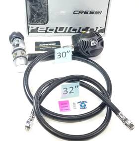 4883 Cressi Xs Scuba Dive Regulator Set Yoke 1st Stage 2nd Inflator Hose #4883