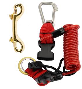 Criativo Live 757510923939 Scuba Diving Lanyard Spring Coiled Double End Snap Hook Clip H