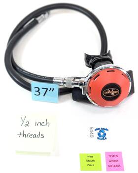 5440 Dacor Octopus Octo 2nd Stage Scuba Diving Regulator 37 Inch Hose Orange 1/2 Threads