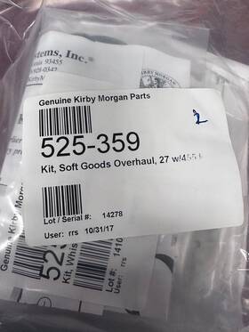 525-359 Kirby Morgan Soft Goods Kit Km37 Ss
