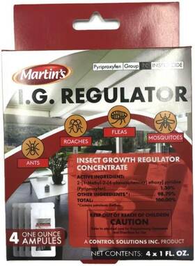 32155 Martins I.g. Regulator Insect Killer Liquid Concentrate 4 X 1 Oz. Amplules