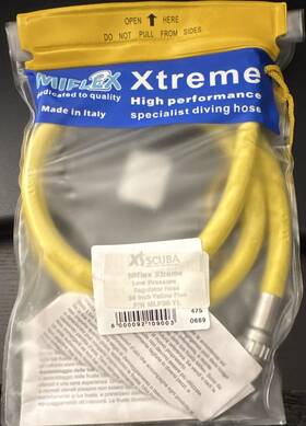 Mlp36-yl Miflex Xtreme Low Pressure Scuba Regulator Hose 36 In Yellow Fluorescent