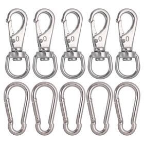 Mixiflor 194230309580 5pcs Stainless Steel Swivel Eye Snap Hook Flag Pole Clips With