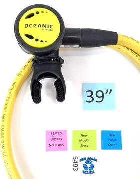 5493 Oceanic Slim Line Yellow Scuba Dive Octo Octopus 2nd Stage Regulator Slimline