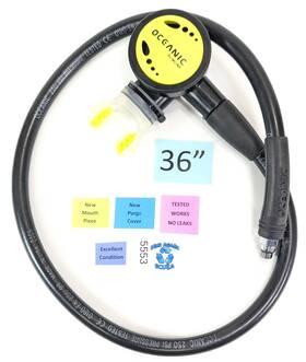 5553 Oceanic Slim Line Yellow Scuba Dive Octo Octopus 2nd Stage Regulator Slimline