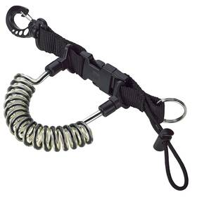 Ly02-bk Phantom Aquatics Quick Release Coil Lanyard With Clip And Ss Split Ring