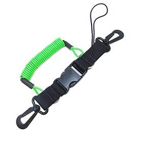 Scuba Choice 742128250195 Diving Dive Snappy Coil Lanyard And Quick Release Buckle Green 1.3m