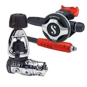 12.971.050-01.040.040 Scubapro Mk25 Evo/s600 Dive Regulator Int With Red Mouthpiece And Hose Protector