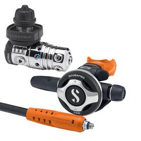 12.971.070-01.040.390 Scubapro Mk25 Evo Din 300/s600 Dive Regulator W Orange Mouthpiece Hose Protector