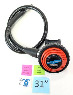 5172 Sherwood Scuba Shadow Octopus Octo 2nd Stage Diving Regulator 31 Inch Hose Orange