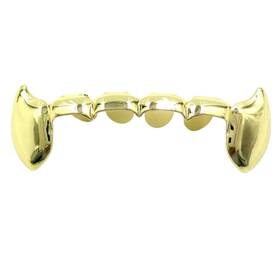 G-006 Tsanly 24k Gold Plated Grillz Bottom Vampire Fangs Grill Hip Hop Teeth Caps Extra