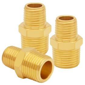 0zm-ids-01640 Uenede 3pcs Brass Reducer Adapter 1/8 Inch Npt Male To 1/4 Thread Hex Reduci