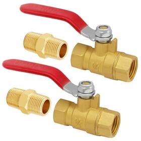 0zm-ids-04560 Uenede 2pcs Brass 1/4 Inch Npt Ball Valve And Nipple Female Thread Shut-of