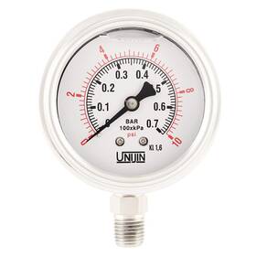 P255 Unijin 850024812383 Series 2.5 Inch Dial Oil Filled Full Stainless Steel Pressure Gauge 0-10 P