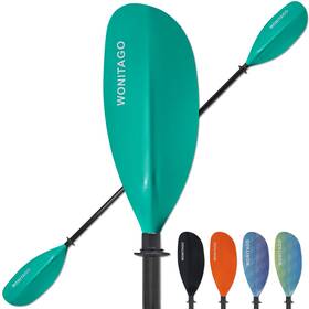 Paddle002-teal Wonitago Kayak Paddle With Fiberglass Shaft And Reinforced Nylon Blade Adjustable Kay