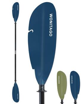 Paddle103-blue Wonitago Angler Kayak Paddle With Fiberglass Shaft And Plastic Blade Floating Adjusta