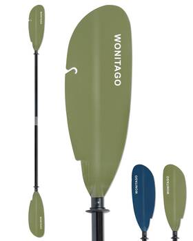 Paddle103-green Wonitago Angler Kayak Paddle With Fiberglass Shaft And Plastic Blade Floating Adjusta