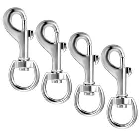 1-21-zhumu Yuanchu 626707 Flag Clips Swivel Snap Hooks 4pcs Stainless Steel 2.8 Inch Eye H