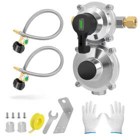 55uslsm014 Zejoot Rv Dual Tank Regulator Kit With 2 Hoses 2-stage Automatic Changeover Regulat