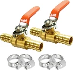 Uenede 2PCS Solid Brass 5/16"OD Barb Ball Valve 2-WAY Shut-off With 90 Op. Fixed Price $16.14.
