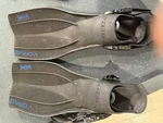 Oceanic V-drive Open Heel Scuba Diving Fins Black Pair Used. Fixed Price $59.99.