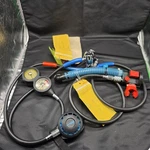 Vintage Scubapro G250 Regulator Set W/ First Stage, Dacor Console, Air Source/in. Fixed Price $156.75.