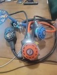 Oceanic Scuba Guages With Prosub DX500 Primary And Secondary Regulator Set. Fixed Price $150.00.