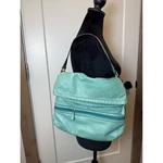 Vintage Fossil Explorer Fold-over Leather Shoulder Bag Purse Aqua Teal Brass. Fixed Price $72.25.