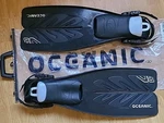 Oceanic V8 Split Open Heel Dive Fins - Large Xl Black Great Condition. Fixed Price $42.99.