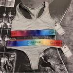 Nwt Calvin Klein Set Sz Xs Grey W/ Rainbow Band. Fixed Price $43.00.