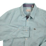 Lacoste Shirt Mens Small Blue Stripe Long Sleeve Button Up Cotton Regular Fit. Fixed Price $27.99.