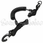Scuba Diving Shark Coil Lanyard With 1 Snap And Quick Release Buckles Black. Fixed Price $15.99.
