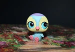 Littlest Pet Shop Lps #3005 Adorable Blue Penguin Bird Purple Swirl Aqua Eyes. Fixed Price $9.99.