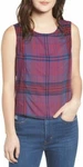 Bp. Women's Plaid Pattern Crop Tank Top Pink Red Blue Chinoise Size Xs. Fixed Price $16.34.