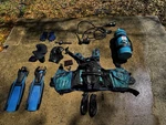Dacor Snipes Scuba Set Pacer Aero Xlib Tank Regulator Fins. Fixed Price $500.00.