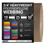 Strapworks 3X50 Yard Tan Heavyweight Polypropylene Webbing Utility. Fixed Price $39.29.