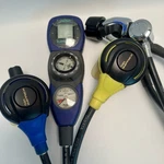 Aqua Lung Calypso Scuba Regulator Set 2-GAUGE Console Depth Pressure Psi Octo. Fixed Price $75.00.